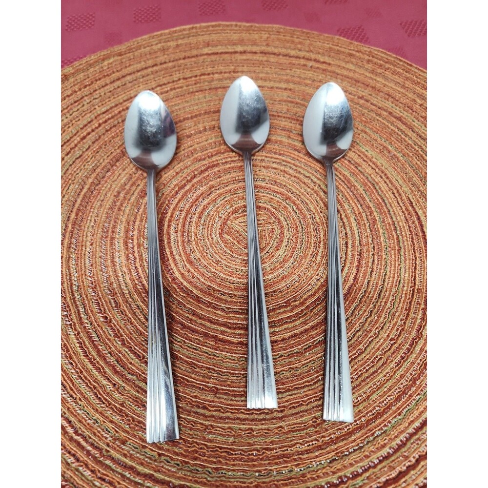 Vintage Armack Stainless Steel Iced Tea Spoons Set Of 3 1960s Japan